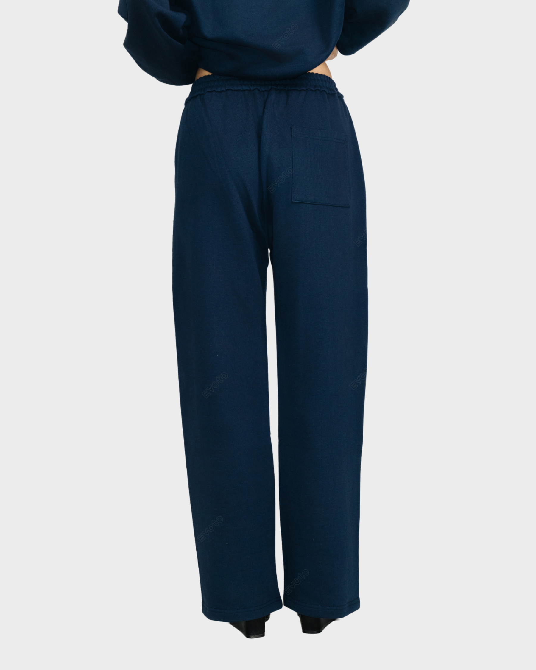 STRAIGHT-LEG PANTS 'NAVY'