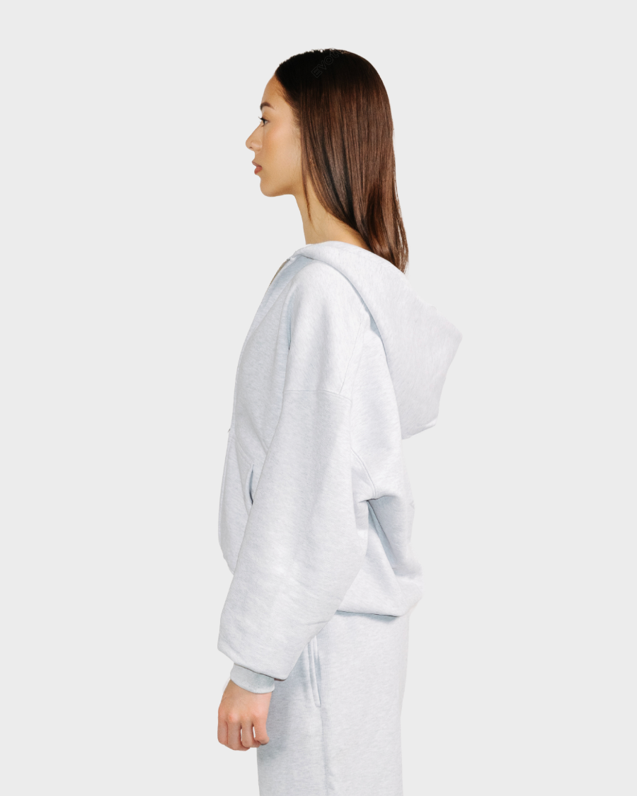 ZIP HOODIE ‘HEATHER GREY’