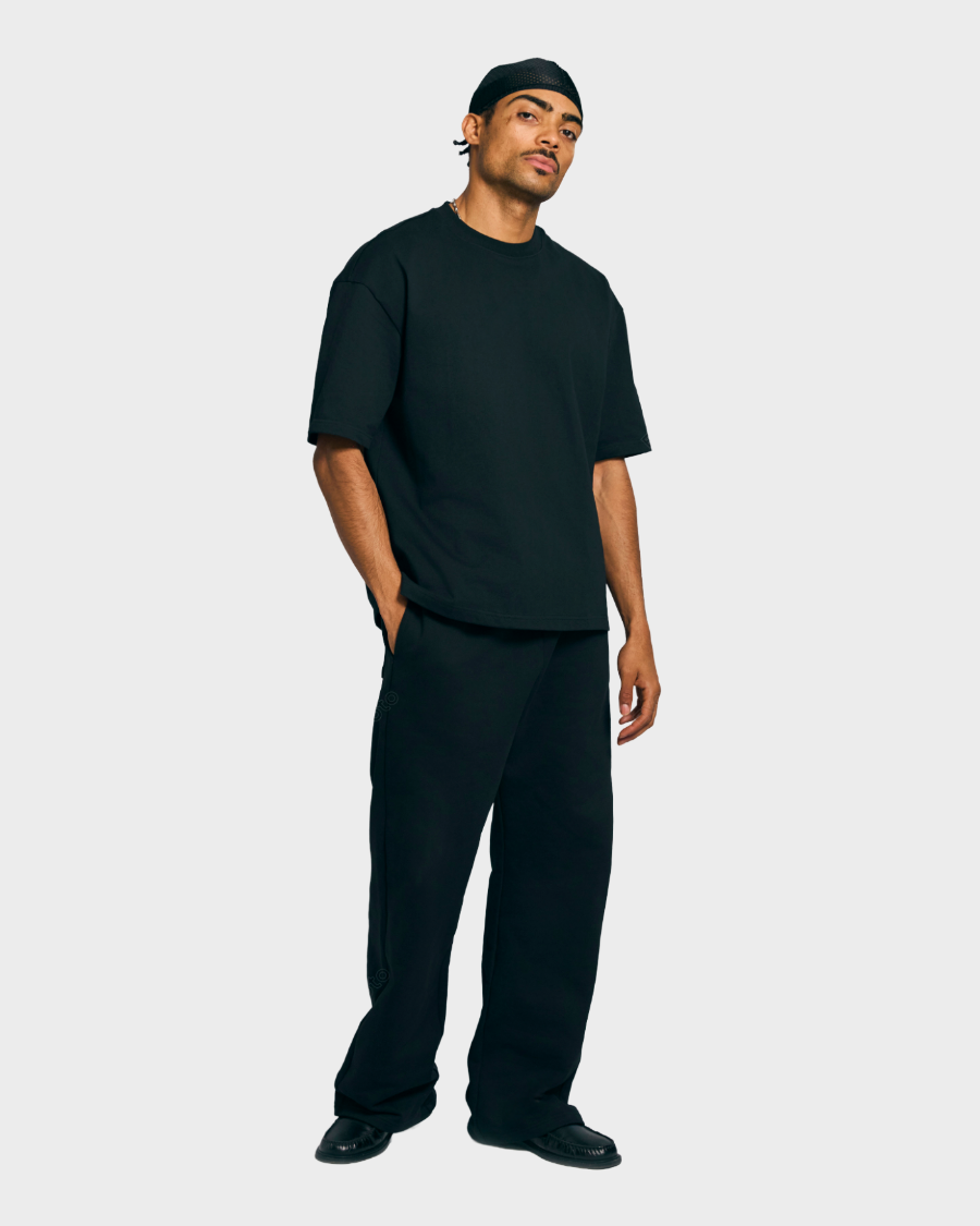 STRAIGHT-LEG PANTS 'BLACK'