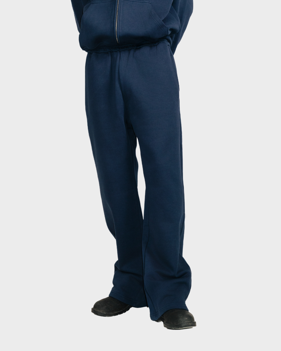 STRAIGHT-LEG PANTS 'NAVY'