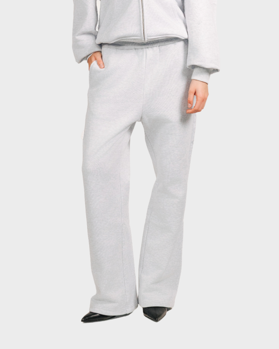 STRAIGHT-LEG PANTS 'HEATHER GREY'